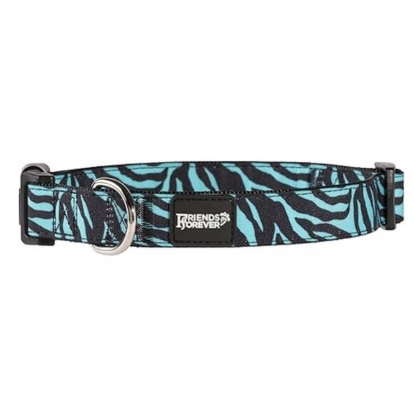 Blue zebra stripe small dog collar - Picture 1 of 1